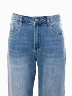 Calças ganga boyfriend de cintura alta