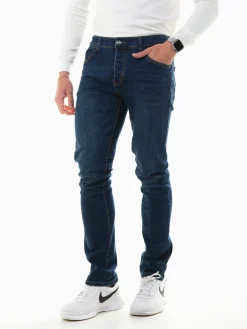 Calças ganga elásticas com botões