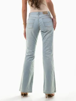 Calças ganga flare cintura baixa