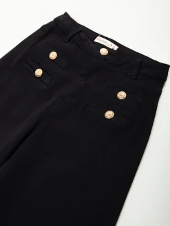 Calças ganga palazzo pretas