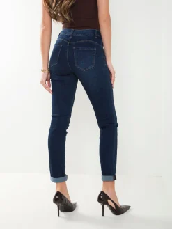 Calças ganga push-up com animal print