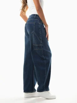 Calças ganga skater cintura média