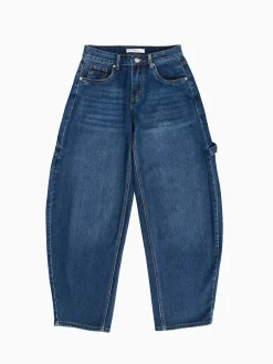 Calças ganga skater cintura média