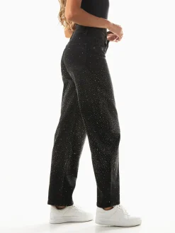 Calças ganga skater pretas com strass