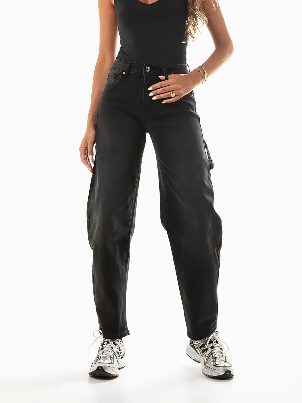 Calças ganga skater pretas