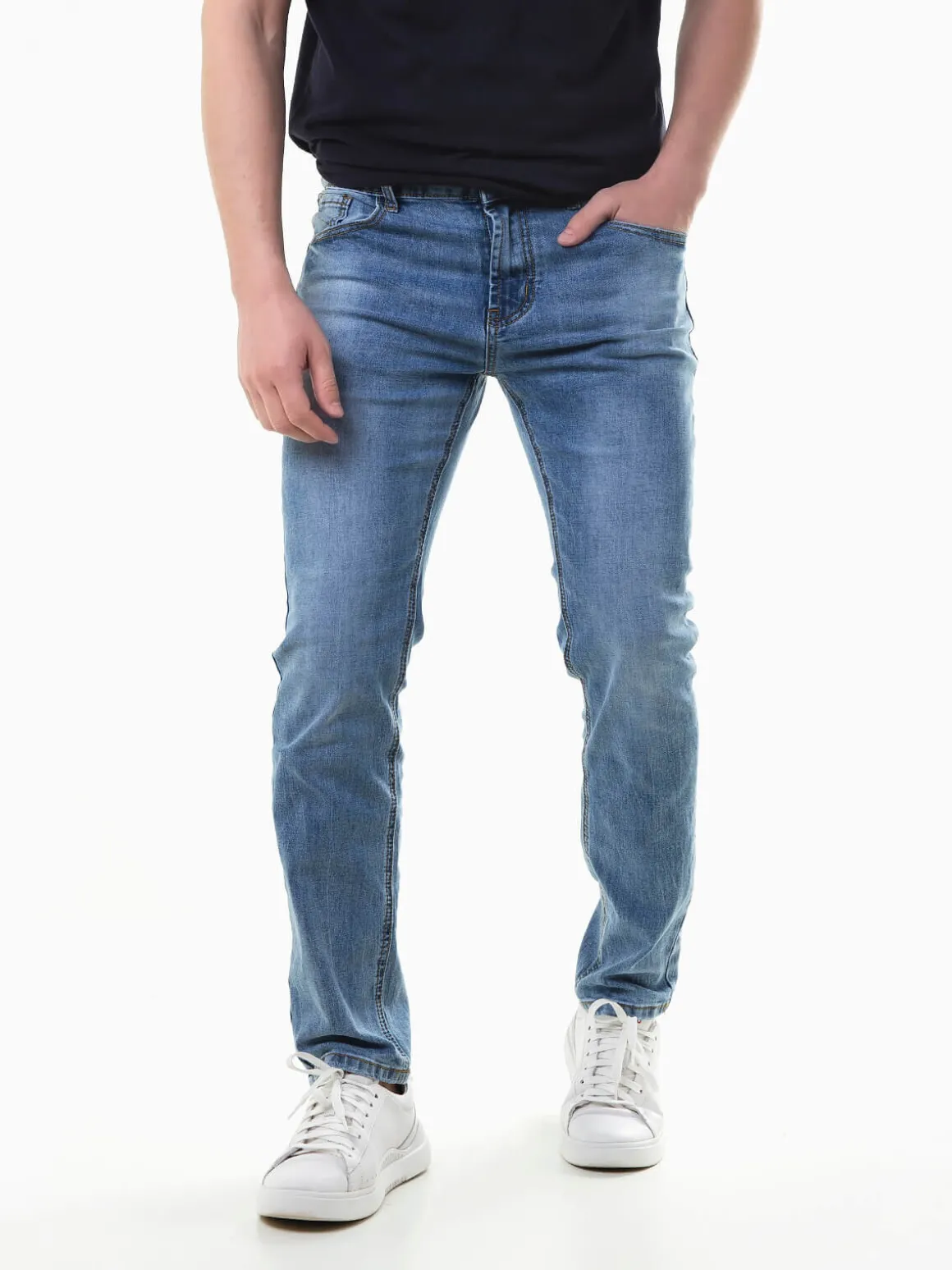 Calças ganga slim fit azul claro