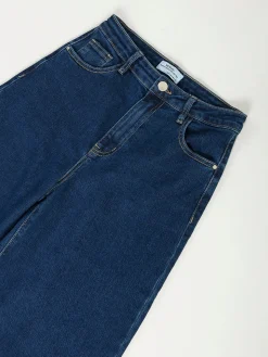 Calças ganga wide leg azul escuro