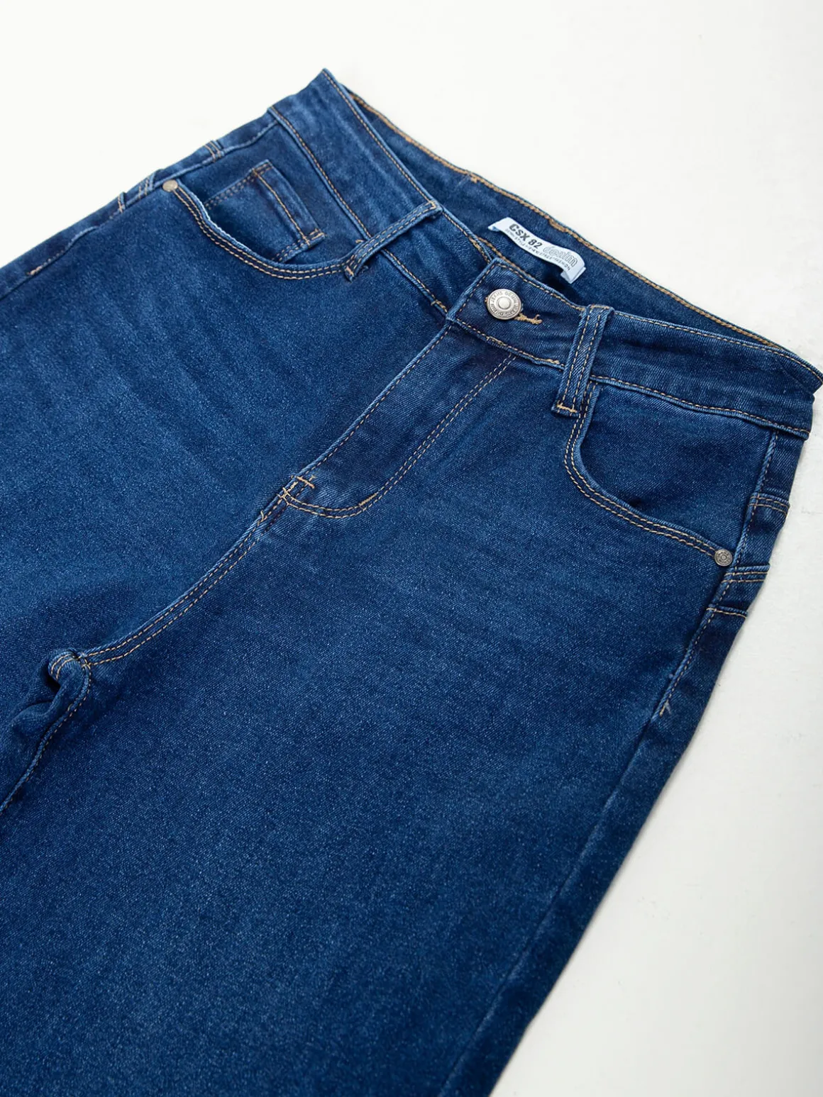 Calças ganga wide leg com efeito push-up