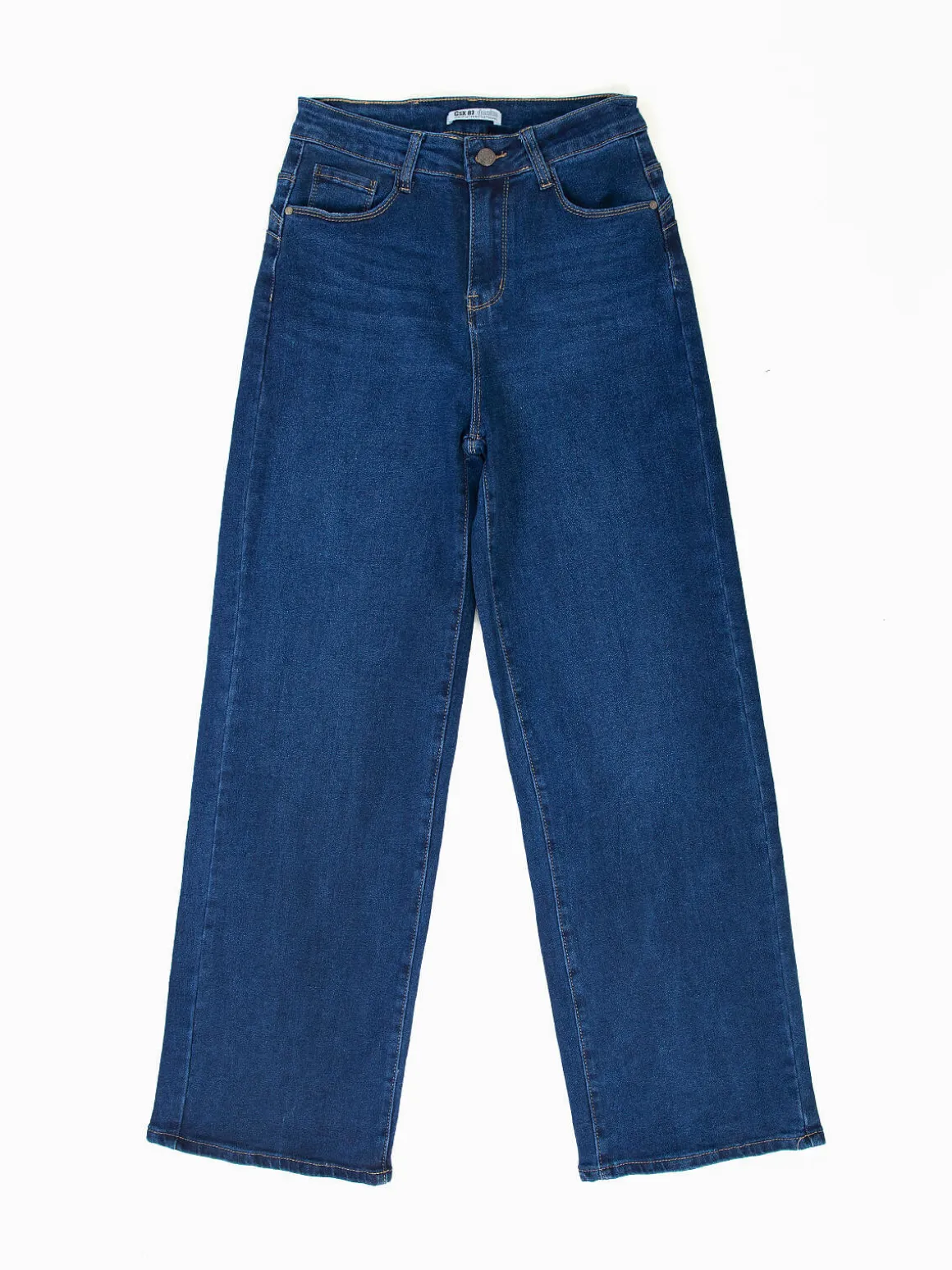 Calças ganga wide leg com efeito push-up