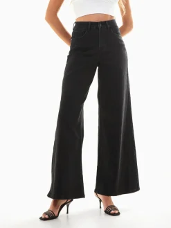 Calças ganga wide leg pretas