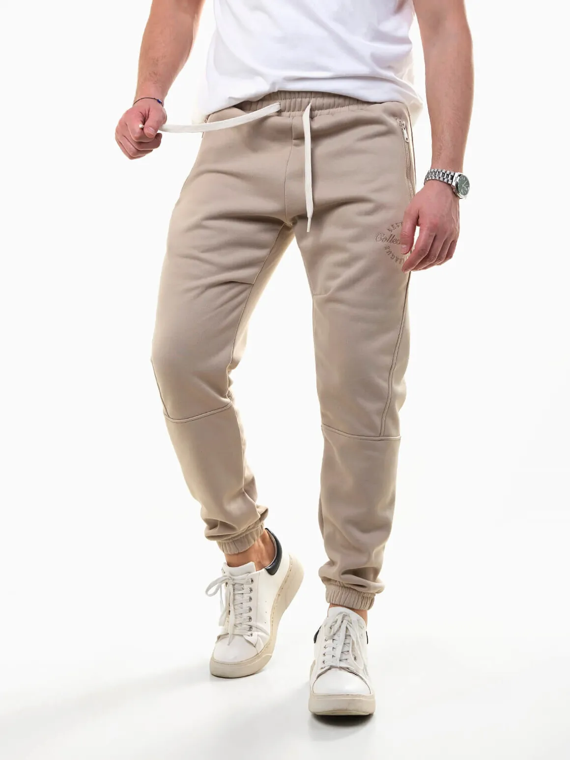 Calças jogger acetato com interior cardado