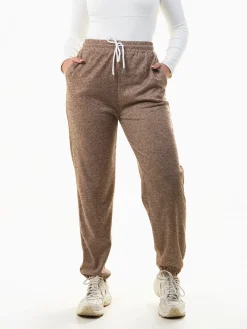 Calças jogger em malha canelada
