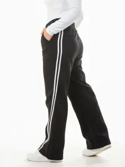 Calças largas riscas laterais