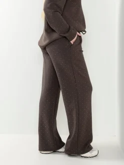 Calças malha com strass