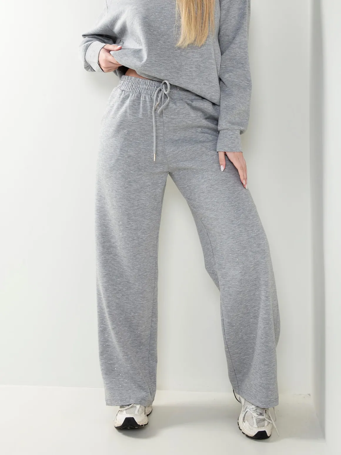 Calças malha com strass