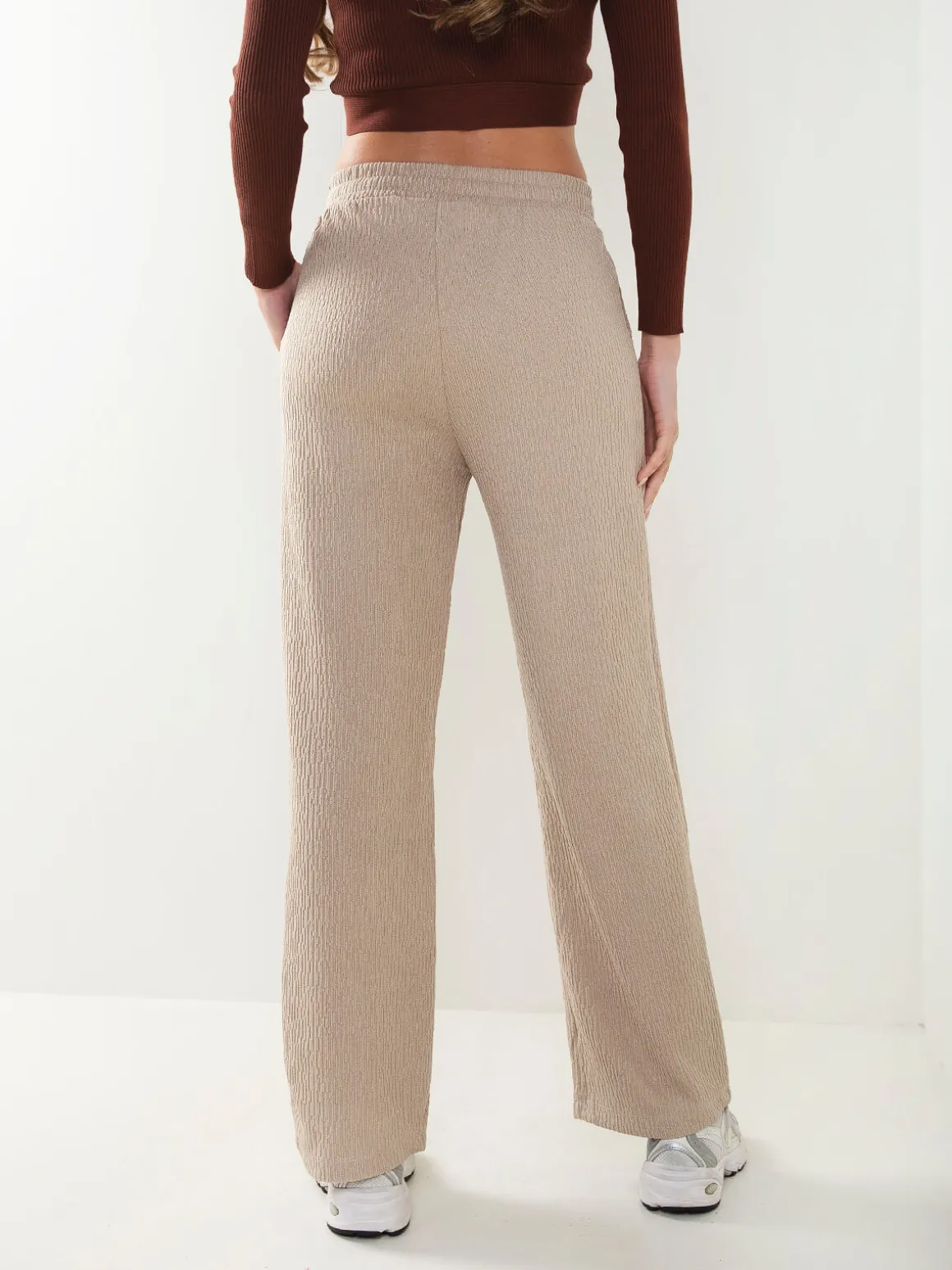 Calças malha com textura