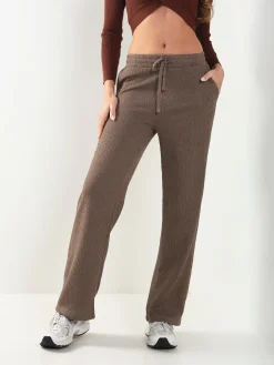 Calças malha com textura