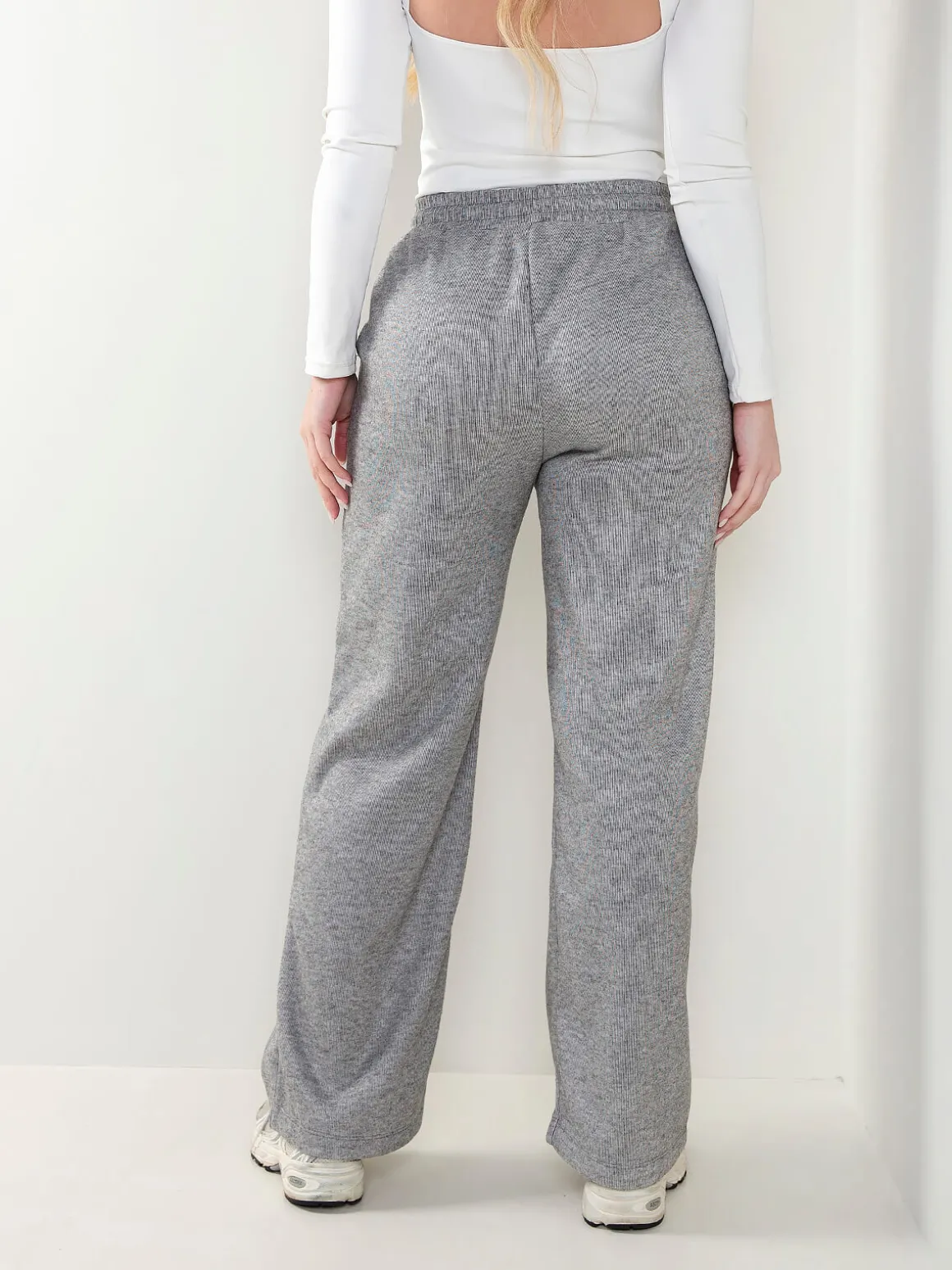 Calças malha nervuras interior polar