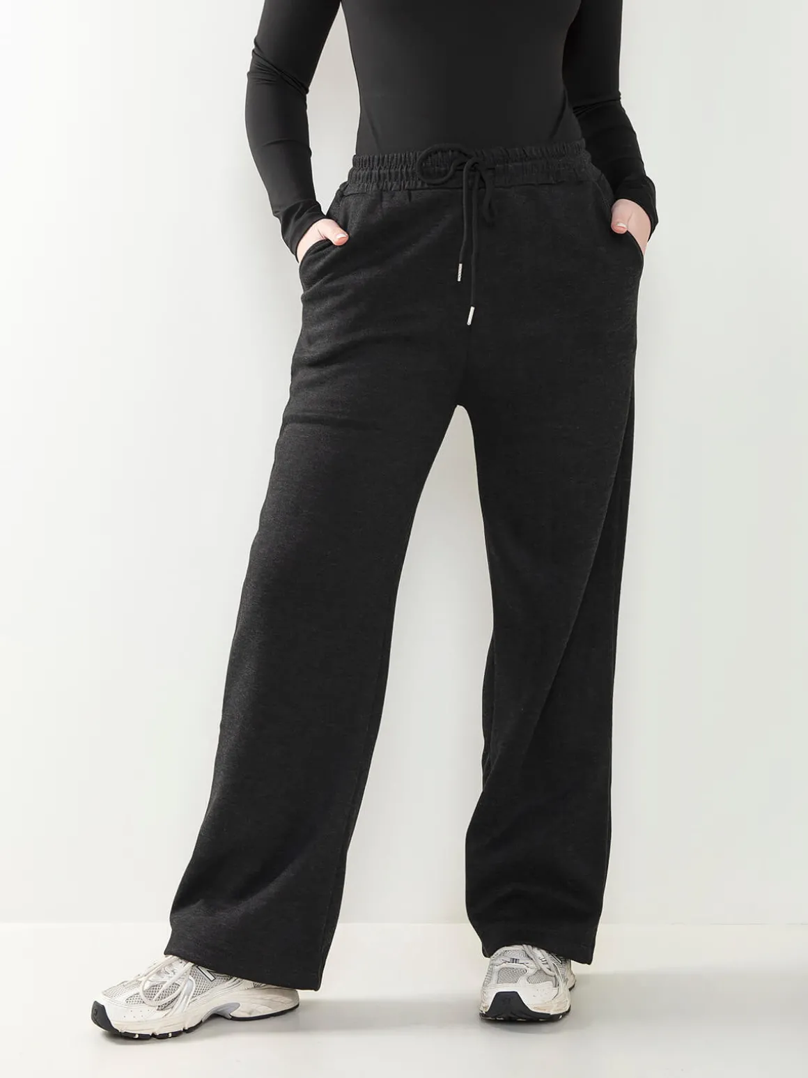 Calças malha nervuras interior polar