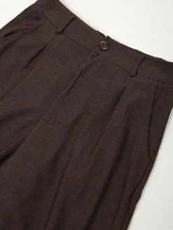 Calças perna larga com cintura alta