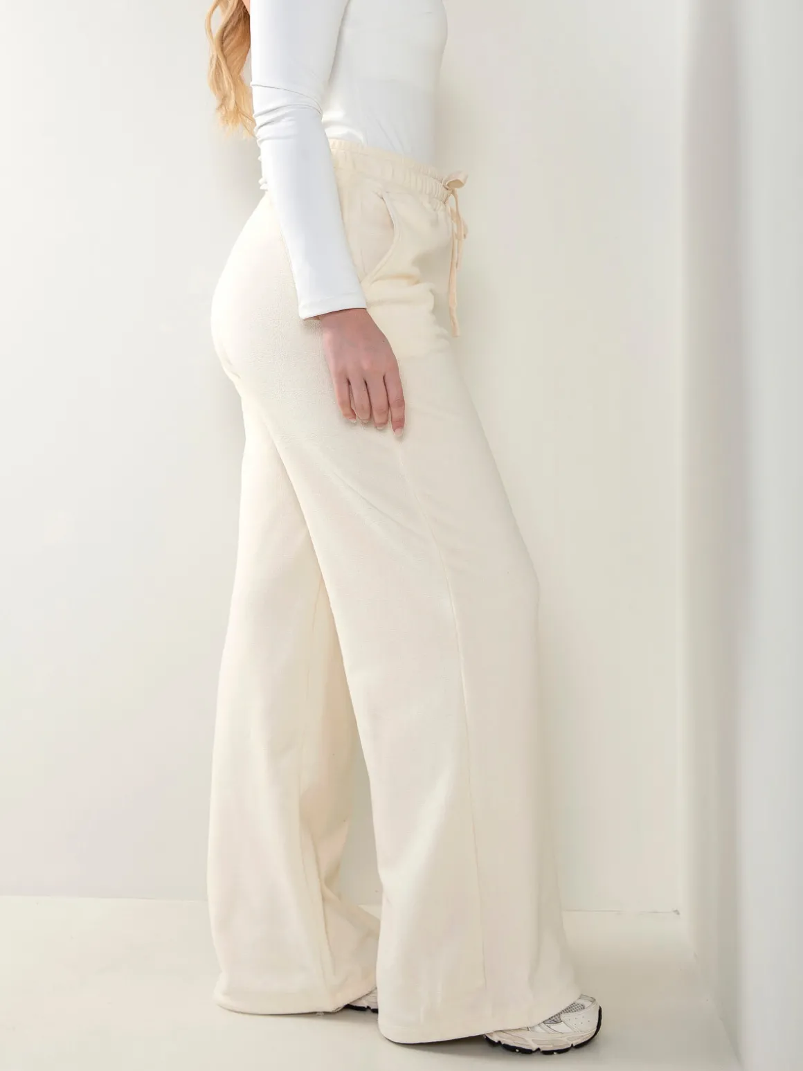 Calças polares com cintura elástica