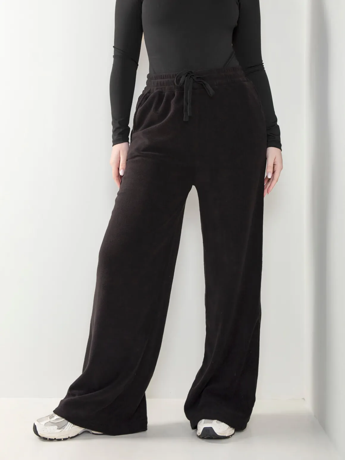 Calças polares com cintura elástica