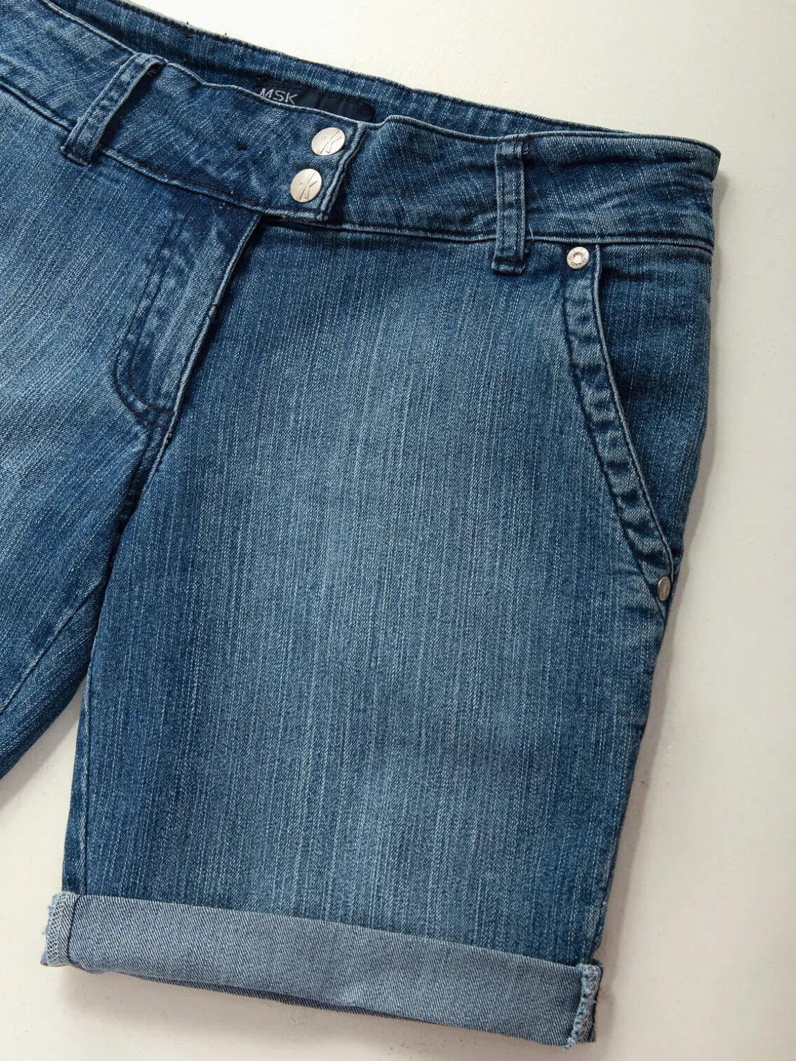 Calções ganga cintura baixa