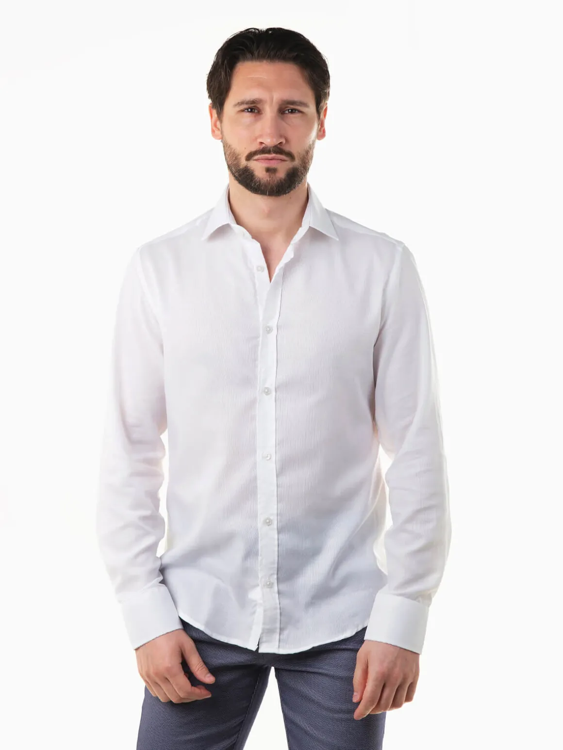Camisa branca com textura