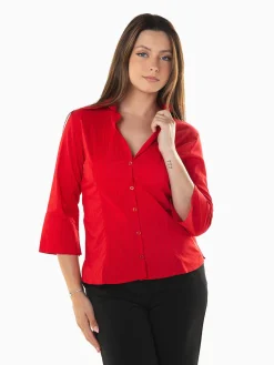 Camisa cintada às riscas