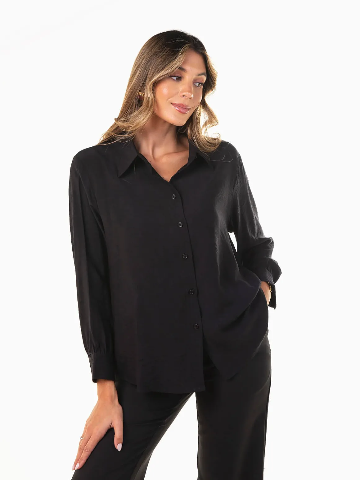 Camisa crepe fluída