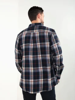 Camisa flanela azul marinho 100% algodão