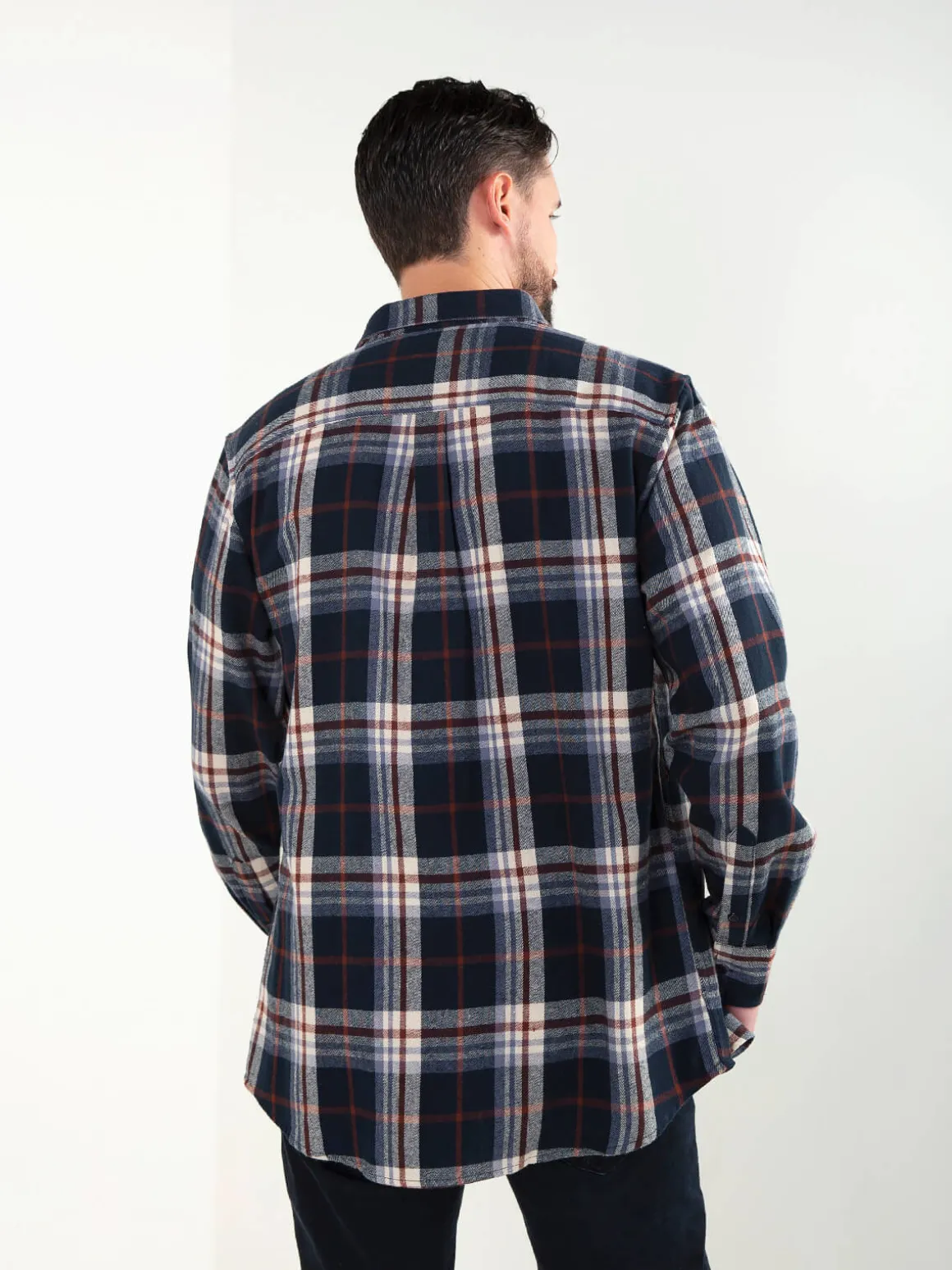 Camisa flanela azul marinho 100% algodão