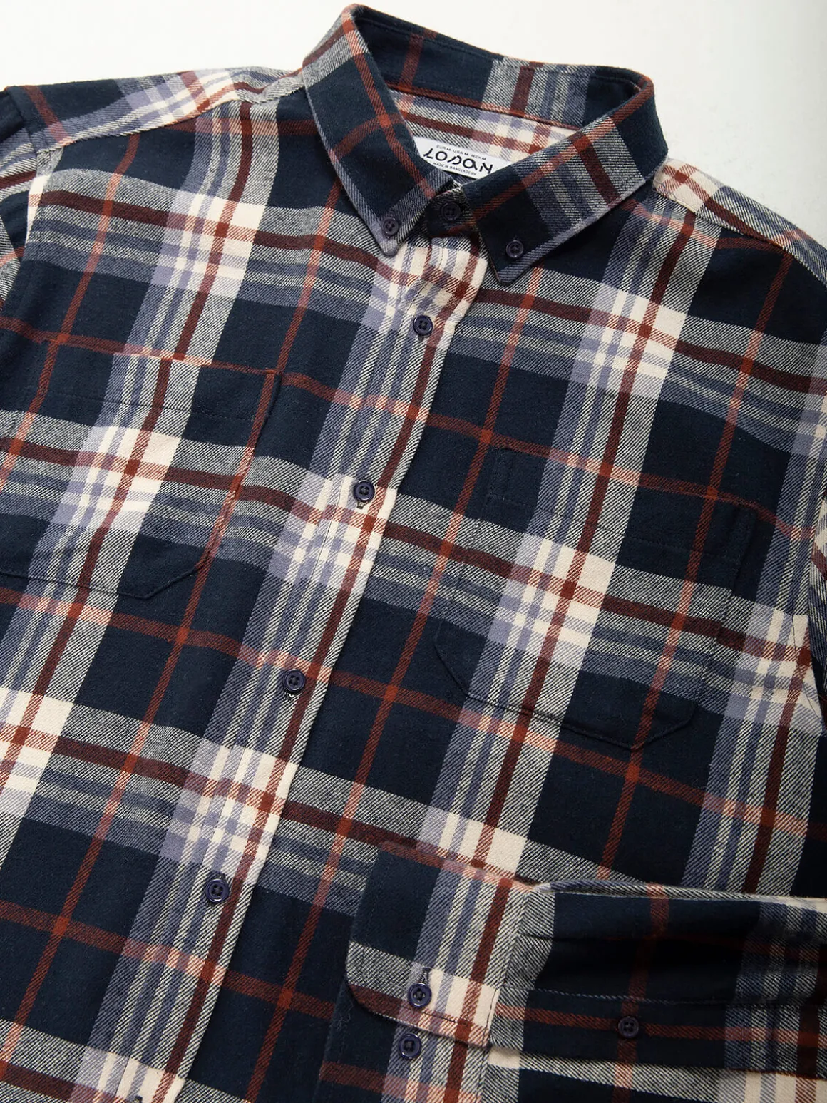 Camisa flanela azul marinho 100% algodão