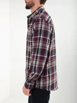 Camisa flanela bordeaux 100% algodão
