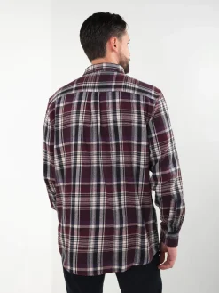 Camisa flanela bordeaux 100% algodão