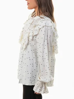 Camisa fluída às bolinhas