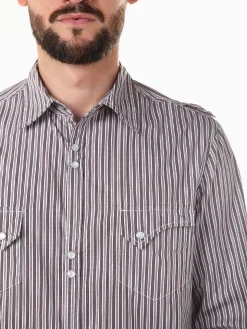 Camisa manga comprida às riscas