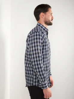 Camisa manga comprida xadrez azul