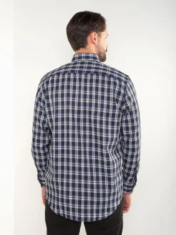 Camisa manga comprida xadrez azul