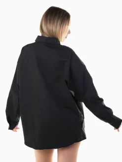 Camisa oversize preta de algodão