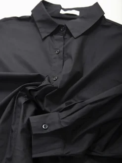 Camisa oversize preta de algodão