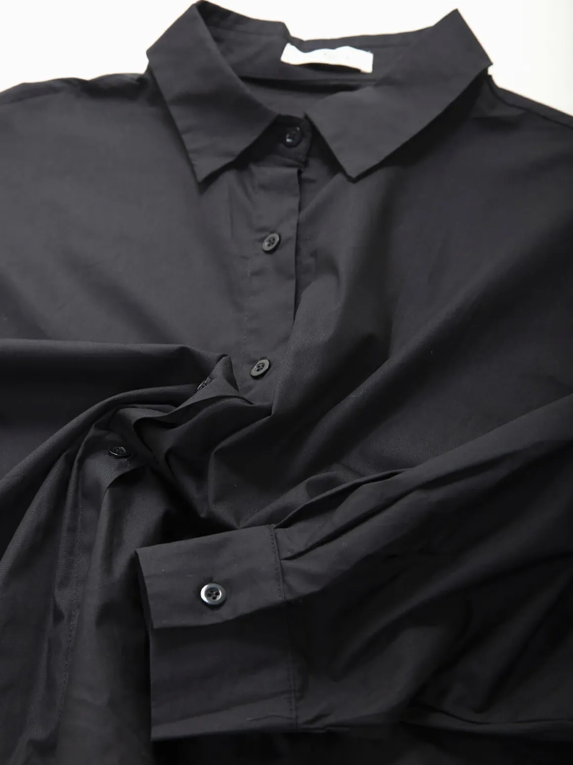 Camisa oversize preta de algodão