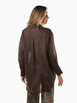 Camisa oversized semitransparente