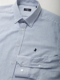 Camisa às riscas com símbolo