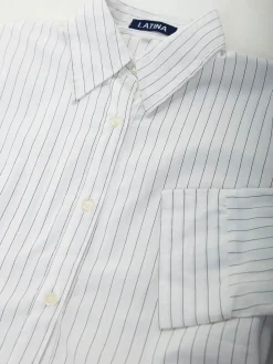 Camisa às riscas manga 3/4