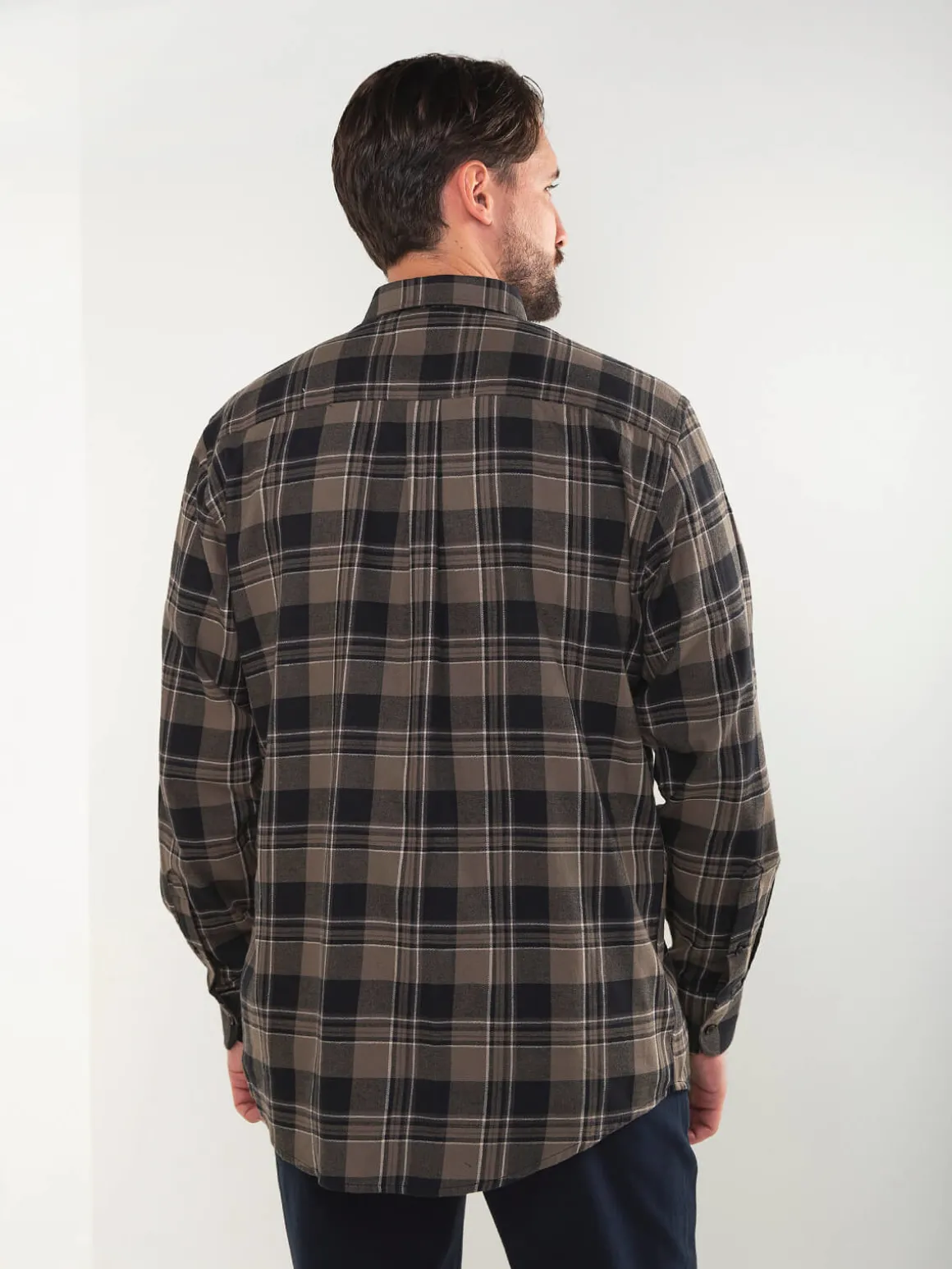 Camisa xadrez flanela verde tropa