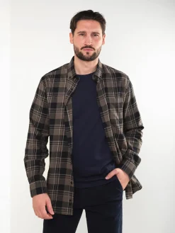 Camisa xadrez flanela verde tropa