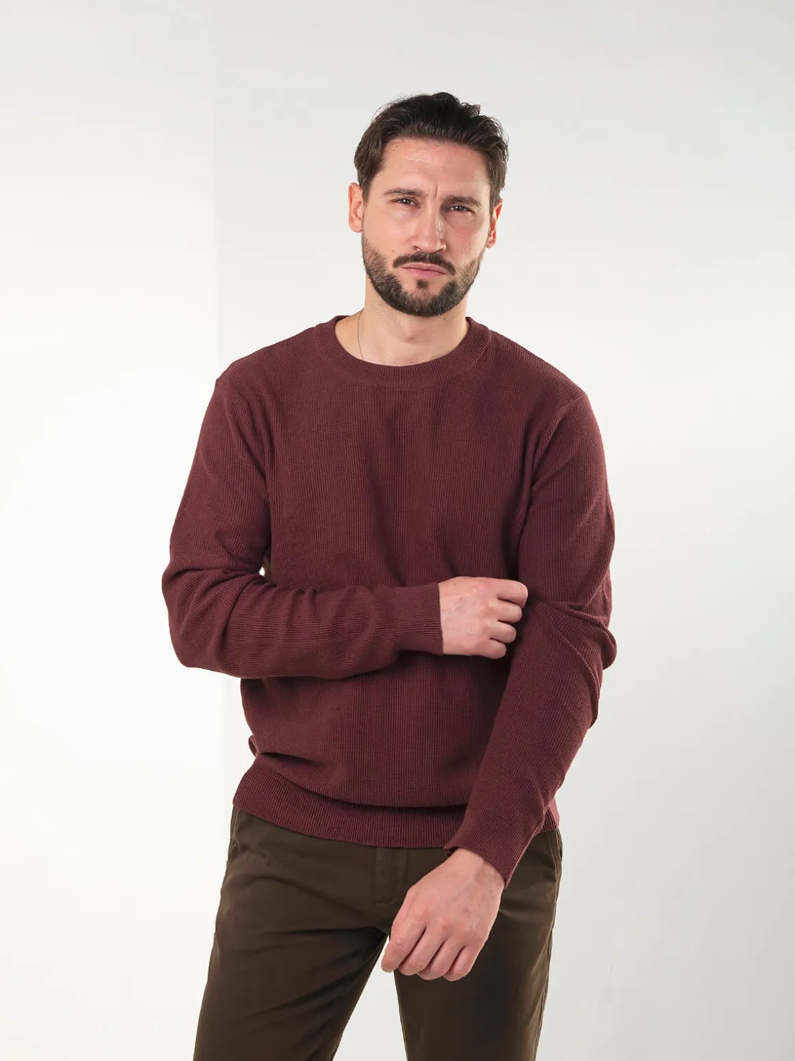 Camisola bordeaux malha estruturada