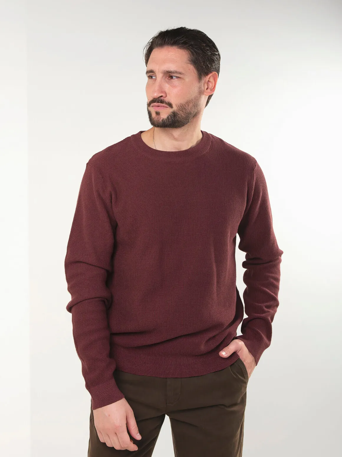 Camisola bordeaux malha estruturada