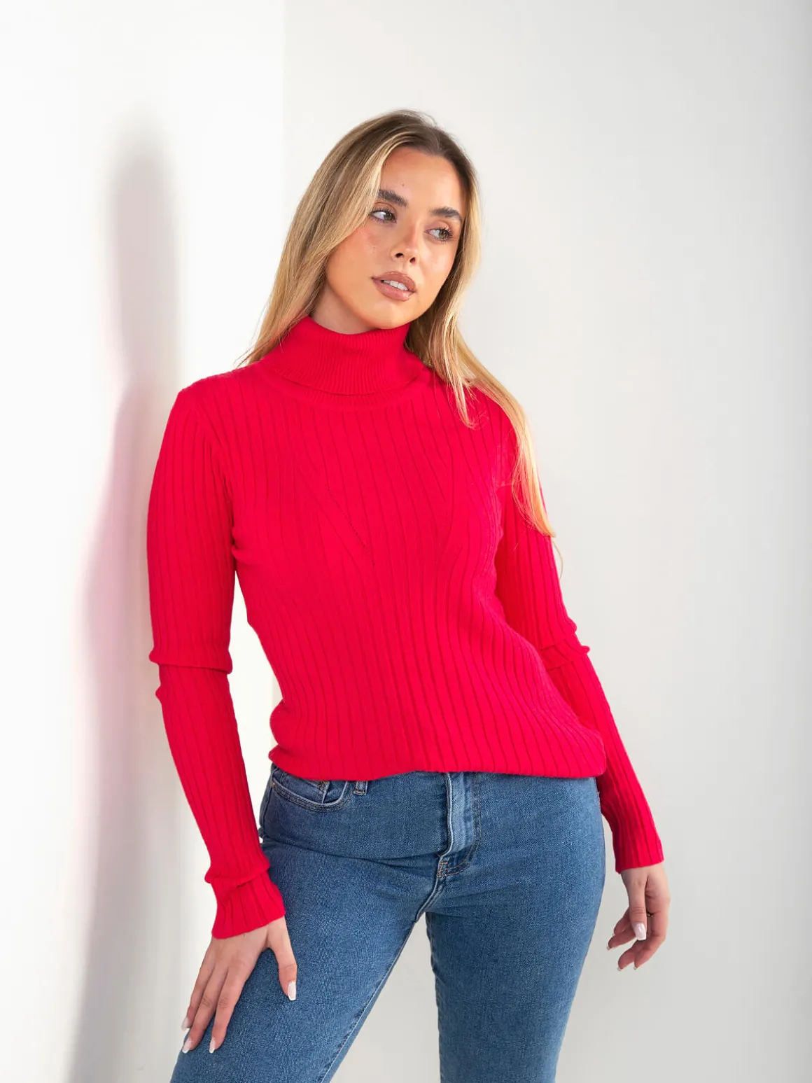 Camisola canela fina gola alta